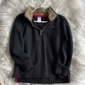 Boys Black Half-Zip Sweater